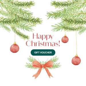 Buono regalo natalizio con decorazioni festive.